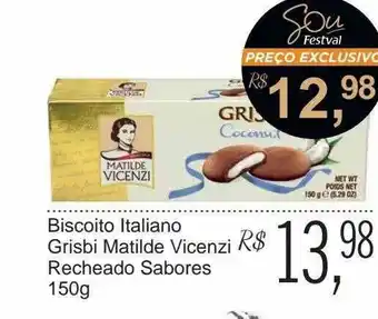 Festval Biscoito Italiano Grisbi Matilde Vicenzi Recheado Sabores oferta