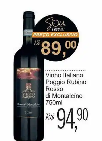 Festval Vinho Italiano Poggio Rubino Rosso Di Montalcíno oferta