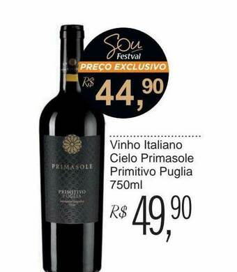 Festval Vinho Italiano Cielo Primasole Primitivo Puglia oferta