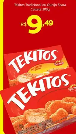 Unicompra Tekitos Tradicional ou Queijo Seara Caixeta oferta