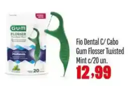 Rede Top Fio Dental C/ Cabo Gum Flosser Twisted Mint oferta