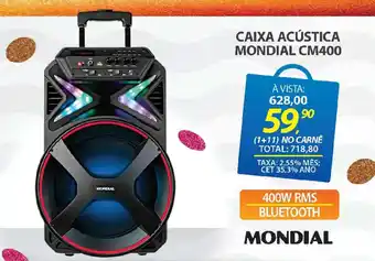 Lojas Cem Caixa acústica mondial cm400 oferta