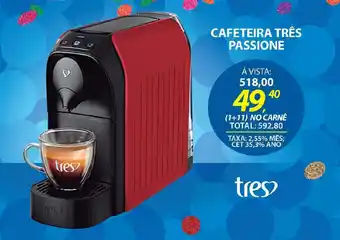 Lojas Cem Cafeteira três passione oferta