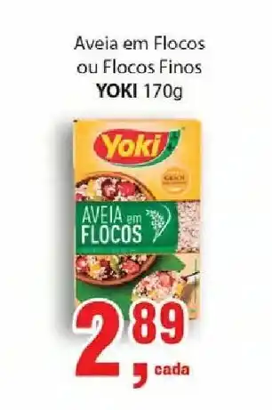Supermercados Mundial Aveia em Flocos ou Flocos Finos Yoki 170g oferta