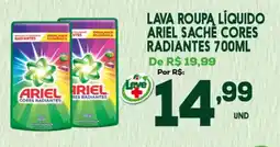 Araújo Supermercados Lava roupa líquido ariel sache cores radiantes oferta