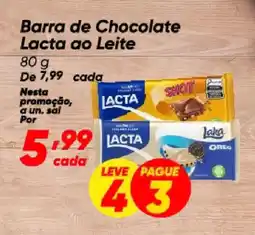 Dia Barra de Chocolate Lacta ao Leite oferta