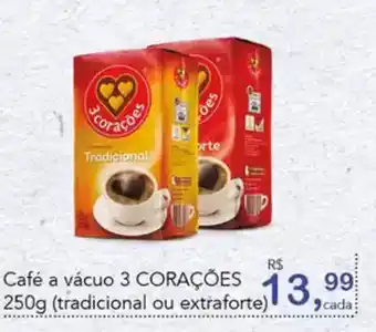 Cometa Supermercados Café a vácuo 3 CORAÇÕES oferta