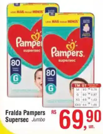 Fort Atacadista Fralda Pampers Supersec Jumbo oferta