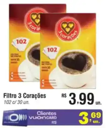 Fort Atacadista Filtro 3 Corações oferta