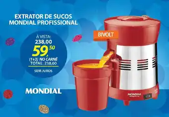 Lojas Cem Extrator de sucos mondial profissional oferta