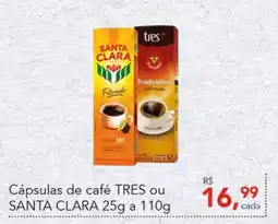 Cometa Supermercados Cápsulas de café TRES ou SANTA CLARA oferta