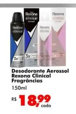 Big Box Desodorante Aerossol Rexona Clinical Fragrâncias oferta