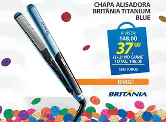 Lojas Cem Chapa alisadora britânia titanium blue oferta