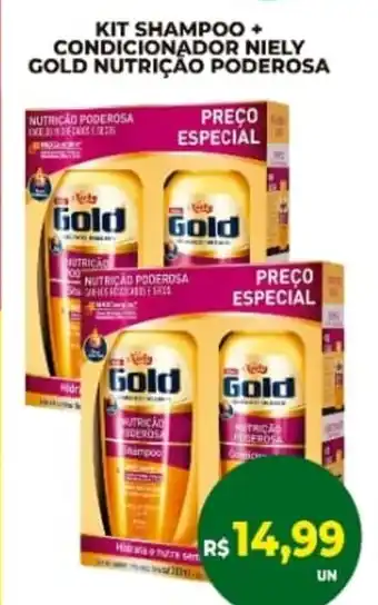 Vivendas Supermercados Kit shampoo + condicionador niely gold nutrição poderosa oferta