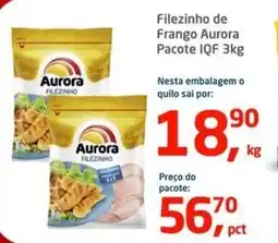 Tenda Atacado Filezinho de Frango Aurora Pacote IQF oferta