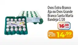 Akki Atacadista Ovos Extra Branco Aja ou Ovos Grande Branco Santa Marta Bandeja C/20 oferta