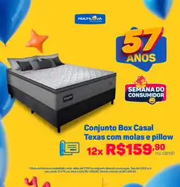 Multiloja Conjunto Box Casal Texas com molas e pillow oferta