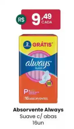 Drogarias Farmagnus Absorvente Always Suave c/ abas 16un oferta