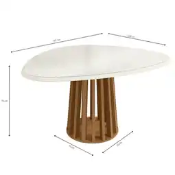 Benoit Mesa de Jantar Kappesberg CSJ1626-CNOWV8 MDP Tampo Com Vidro 76x135x105cm oferta