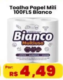 VN Autosserviço Toalha Papel Mili 100FLS Bianco oferta