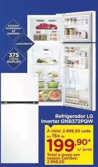 Carrefour Lg - refrigerador inverter gnb372pqw oferta