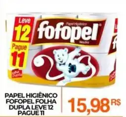 Mercadão Atacadista Papel higiênico fofopel folha dupla leve 12 pague 11 oferta