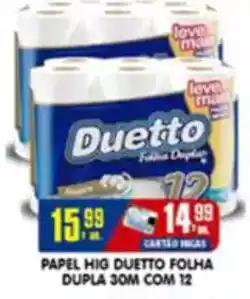 Higa's Supermercado Papel hig duetto folha dupla 30m com 12 oferta