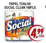 Kaçula Supermercados Papel toalha social clean 100fls oferta