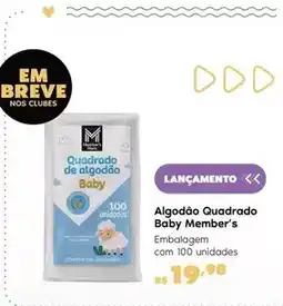 Sam's Club Baby - algodão quadrado baby oferta