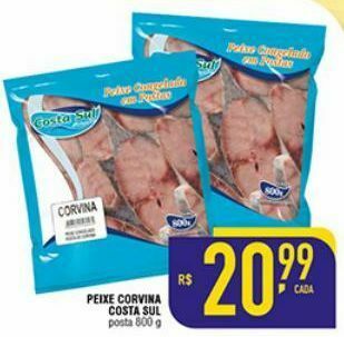 Mercantil Rodrigues Peixe corvina costa sul 800g oferta