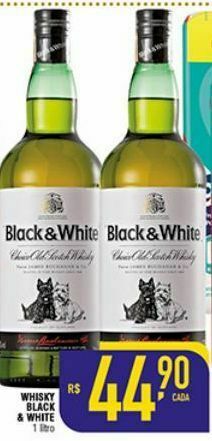 Mercantil Rodrigues Whisky black & white 1l oferta