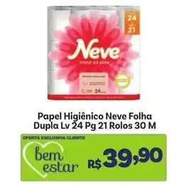 Covabra Supermercados Papel Higiênico Neve Folha Dupla Lv 24 Pg 21 Rolos 30 M oferta