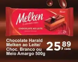 Rossi Supermercado Chocolate Harald Melken ao Leite/ Choc. Branco ou Meio Amargo oferta