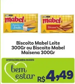 Covabra Supermercados Biscoito Mabel Leite ou Biscoito Mabel Maisena oferta