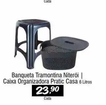 Banqueta Tramontina Niterói Caixa Organizadora Pratic Casa