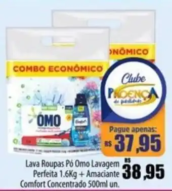 Proença Supermercados Lava Roupas Pó Omo Lavagem, Perfeita +Amaciante Comfort Concentrado oferta