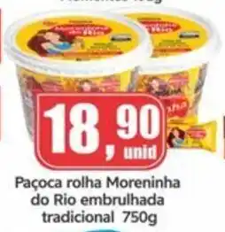 Rede 10 Paçoca rolha Moreninha do Rio embrulhada tradicional oferta