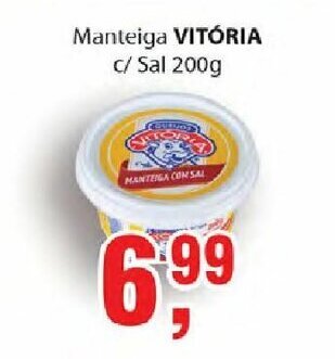 Supermercados Mundial Manteiga Vitoria c/ Sal 200g oferta