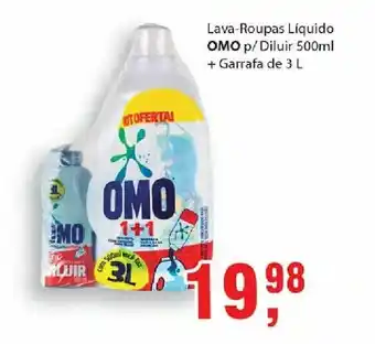 Supermercados Mundial Lava-roupas liquido Omo p/ Diluir 500ml + Garrafa de 3L oferta