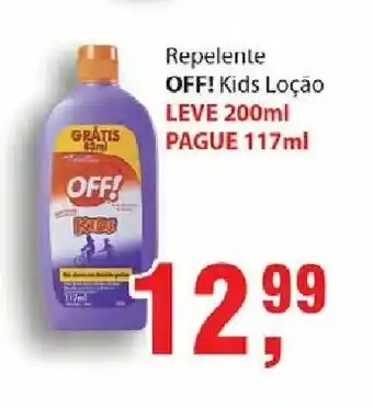 Repelente Off Kids Locao Leve 200ml pague 117ml