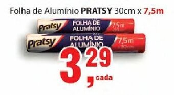 Supermercados Mundial Folha de Aluminio Pratsy 30cm x 7.5m oferta