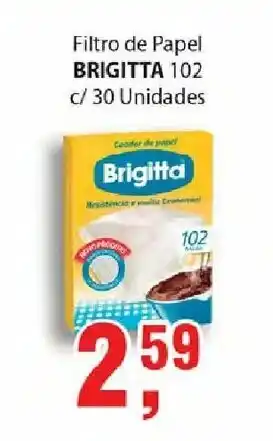 Supermercados Mundial Filtro de Papel Brigitta 102 c/ 30 unidades oferta