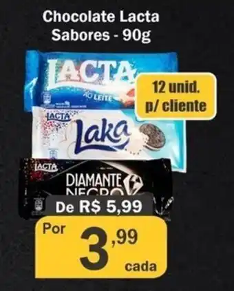 Supermercados Pedroso Chocolate Lacta Sabores 90g oferta