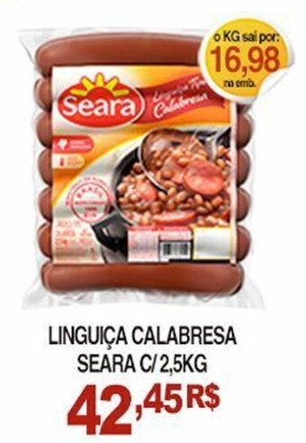 Mercadão Atacadista Linguica Calabresa Seara c/ 2.5kg oferta