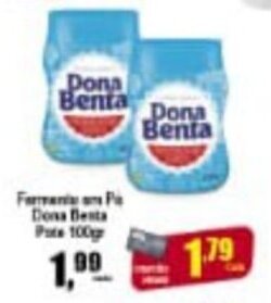 Higa's Supermercado Fermento em po Dona Benta pote 100g oferta