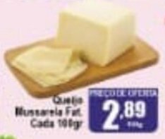 Higa's Supermercado Queijo Mussarela Fat. cada 100g oferta