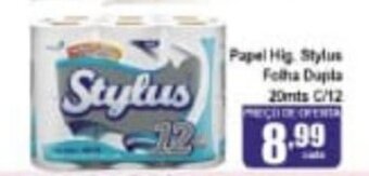Higa's Supermercado Papel Hig. Stylus Folha Dupla 20mts c/12 oferta