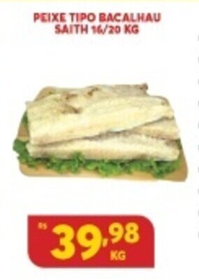 Atacadão Centro Sul Peixe Tipo Bacalhau Saith 16/20 1kg oferta