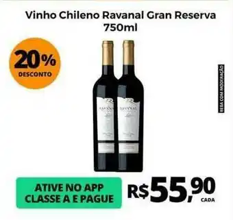 Delta Supermercados Vinho Chileno Ravanal Gran Reserva 20% Desconto oferta