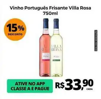 Delta Supermercados Vinho Português Frisante Villa Rosa 15% Desconto oferta
